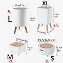 Lixeira inteligente com pés de Madeira alongado